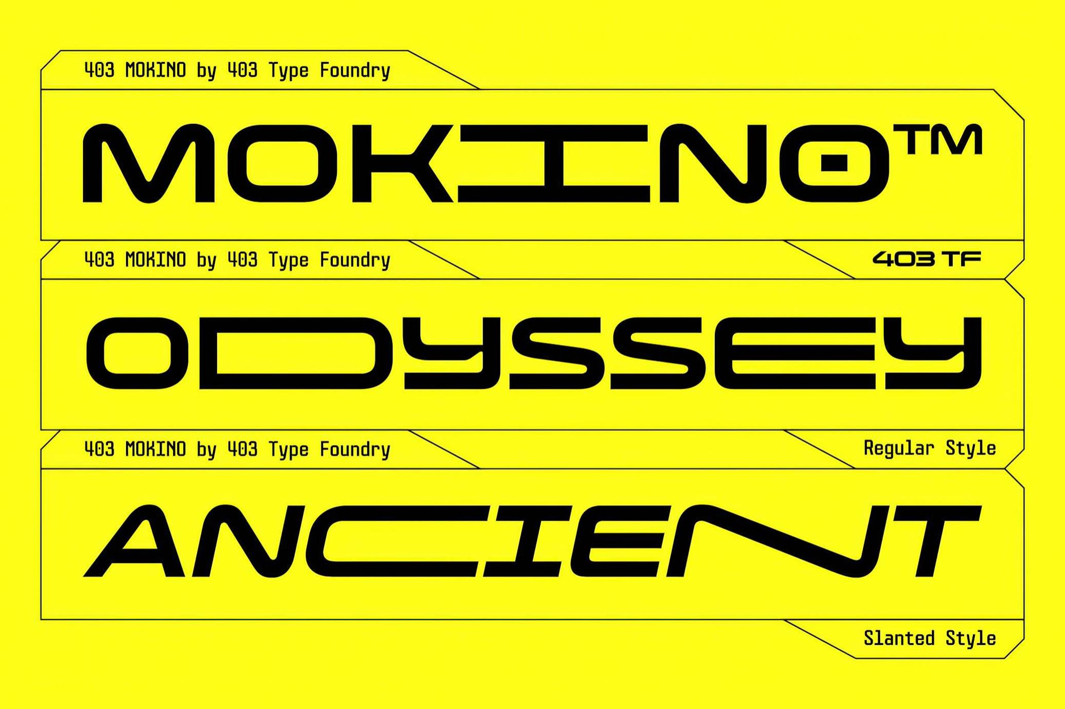 403 Mokino — Hi-Tech Futuristic Display Font