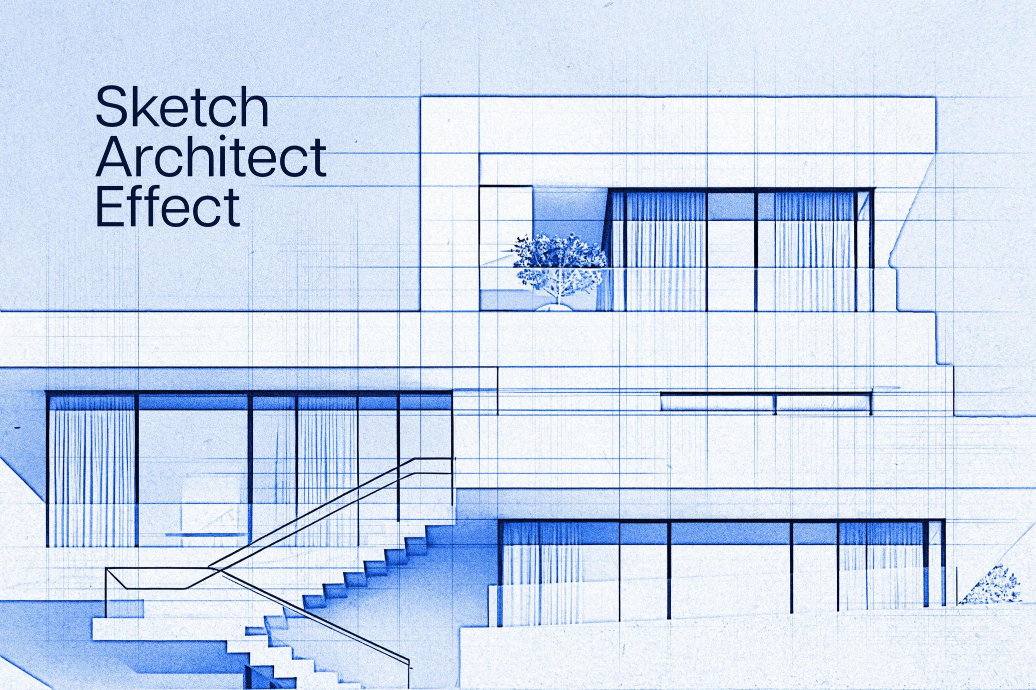Architectural Sketch Photo Effect