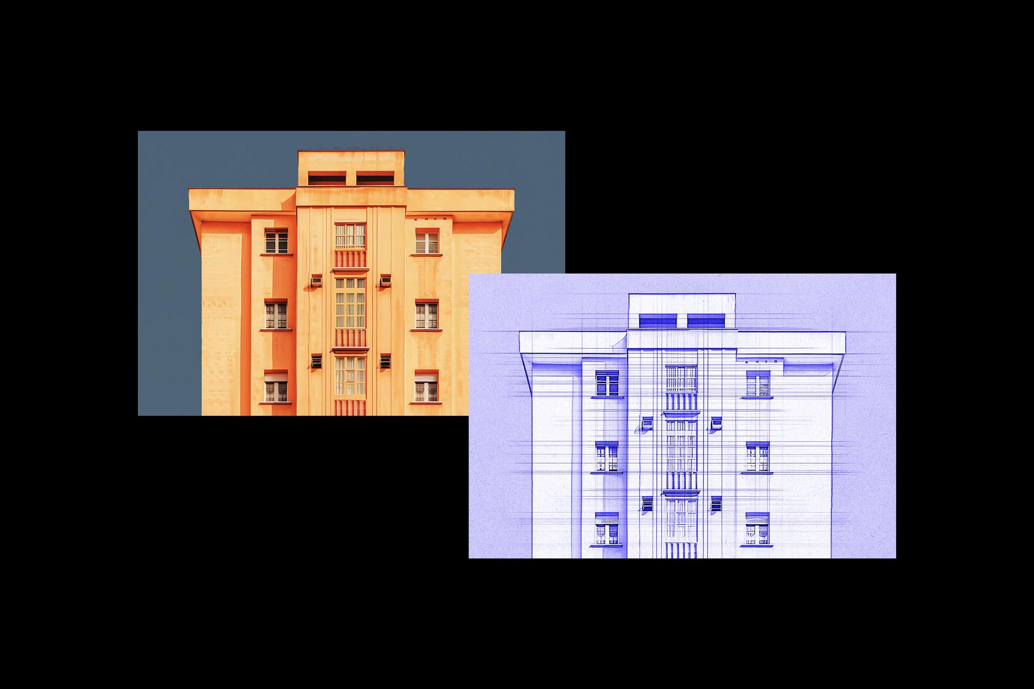 Architectural Sketch Photo Effect