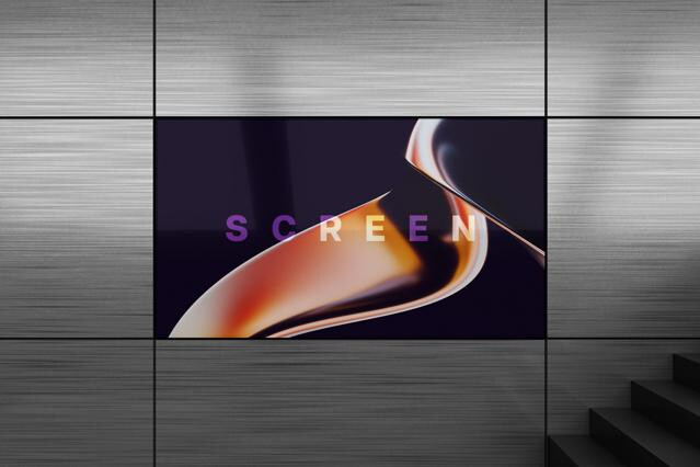 Metallic Wall Screen Mockup