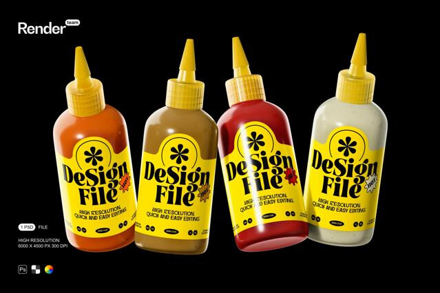 Sauce Bottle Mockup