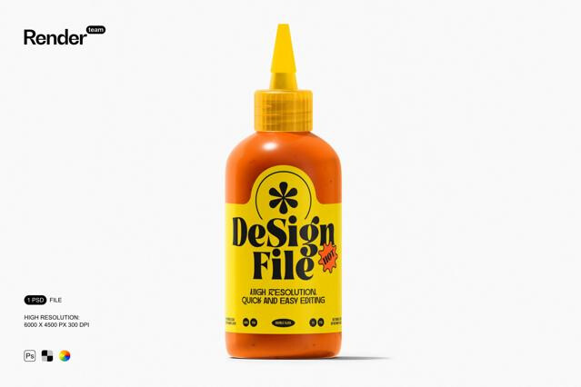 Sauce Bottle Mockup