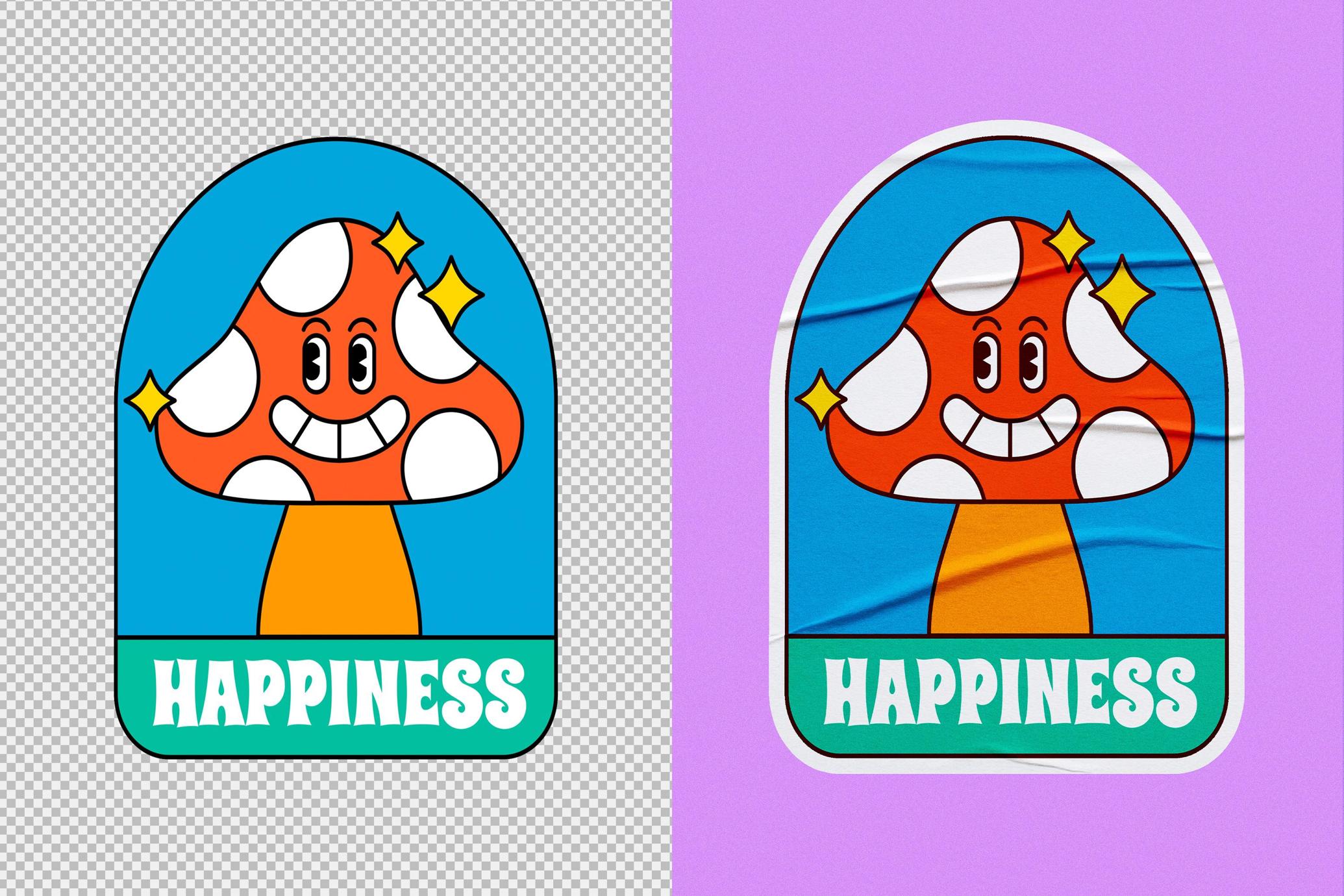Crumpled Sticker Mockup