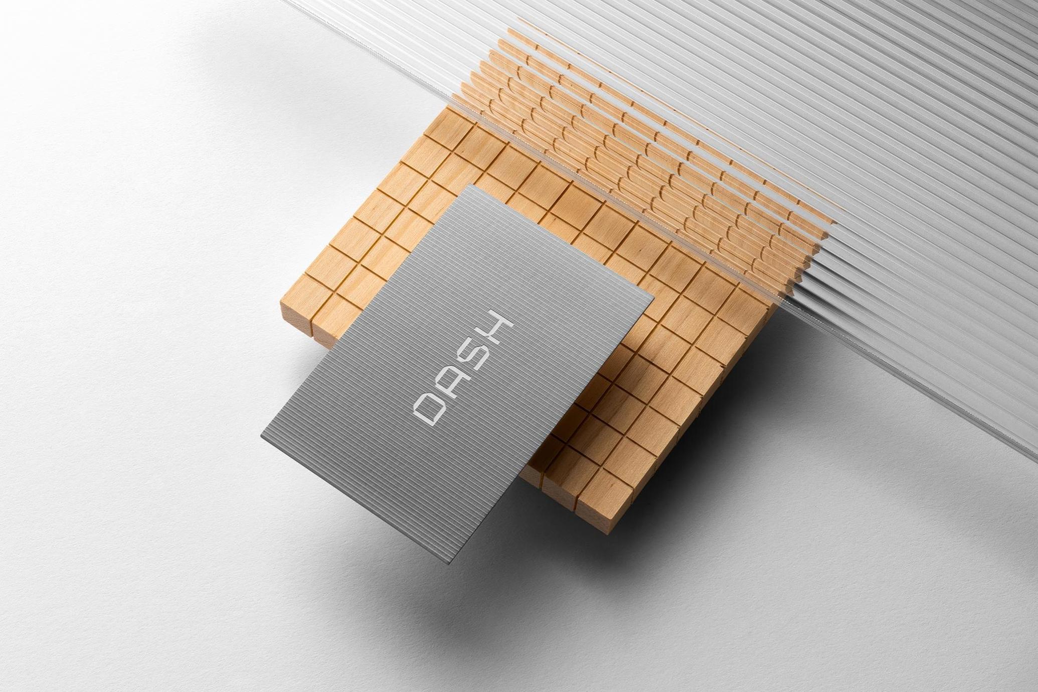 Square Coaster & Business Card Mockup