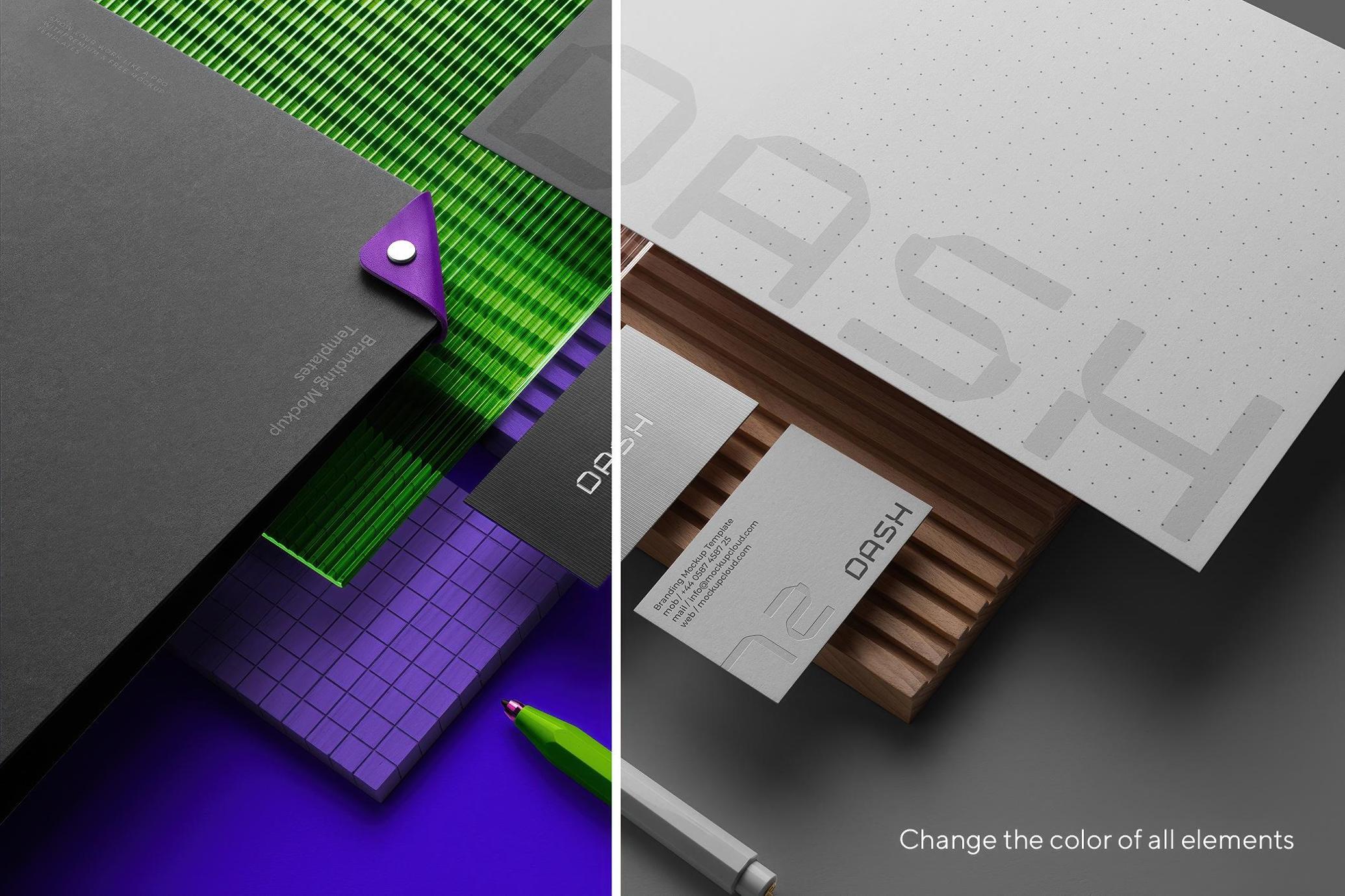Dash Branding Stationery Mockup Scene