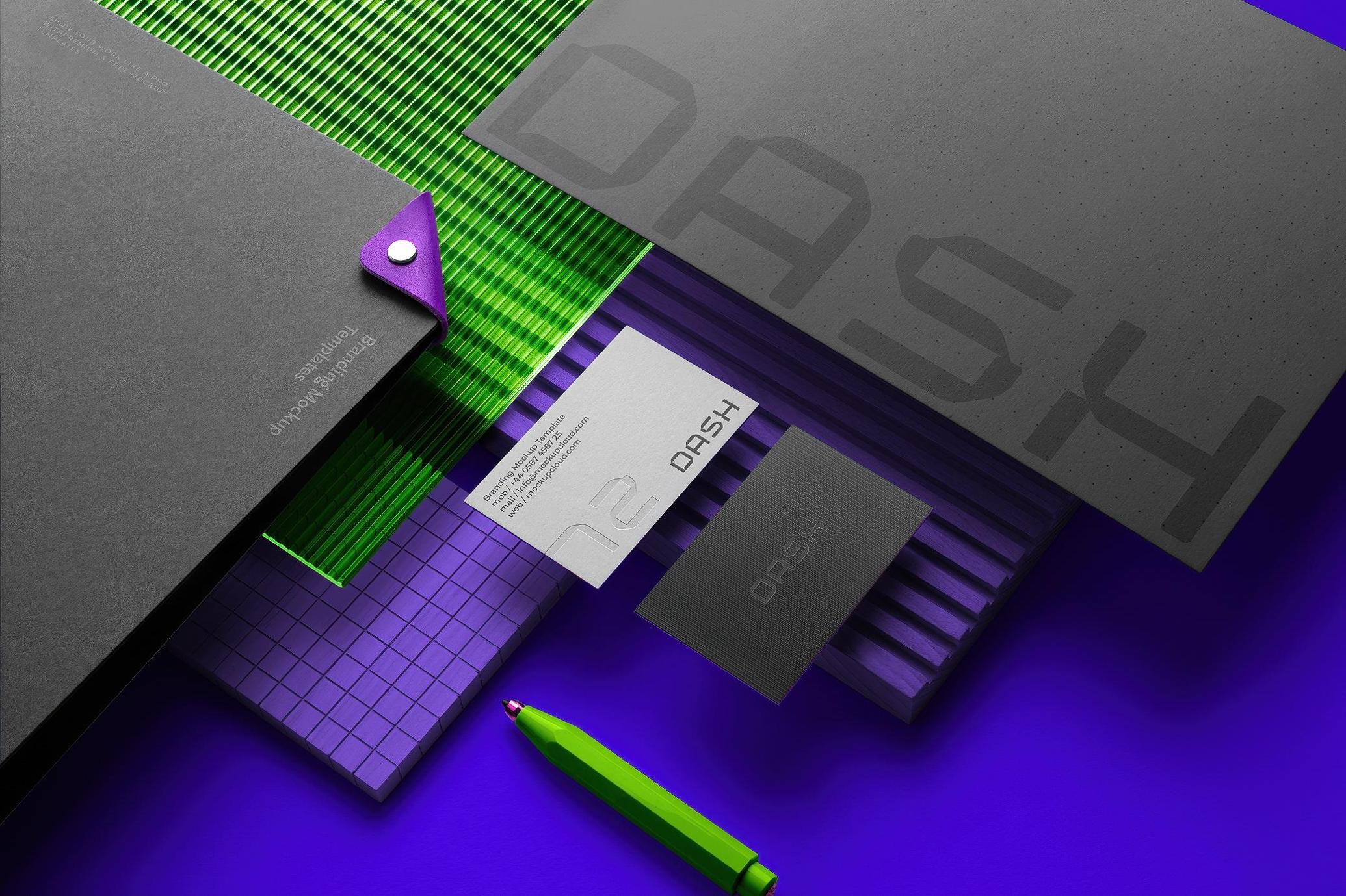 Dash Branding Stationery Mockup Scene