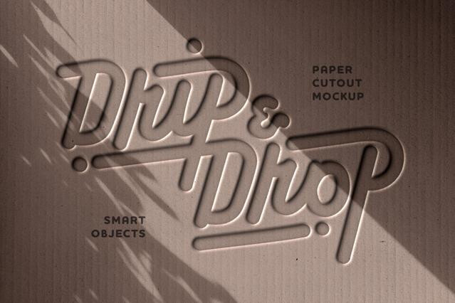 Debossed Cardboard Logo Mockup