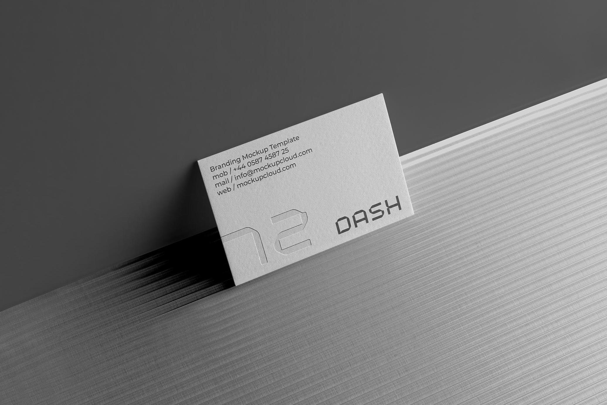 Business Card on Textured Plastic Mockup