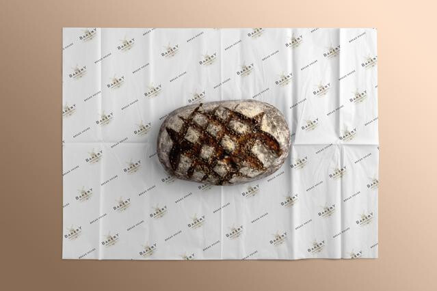 Bread Packaging Paper Sheet Mockup