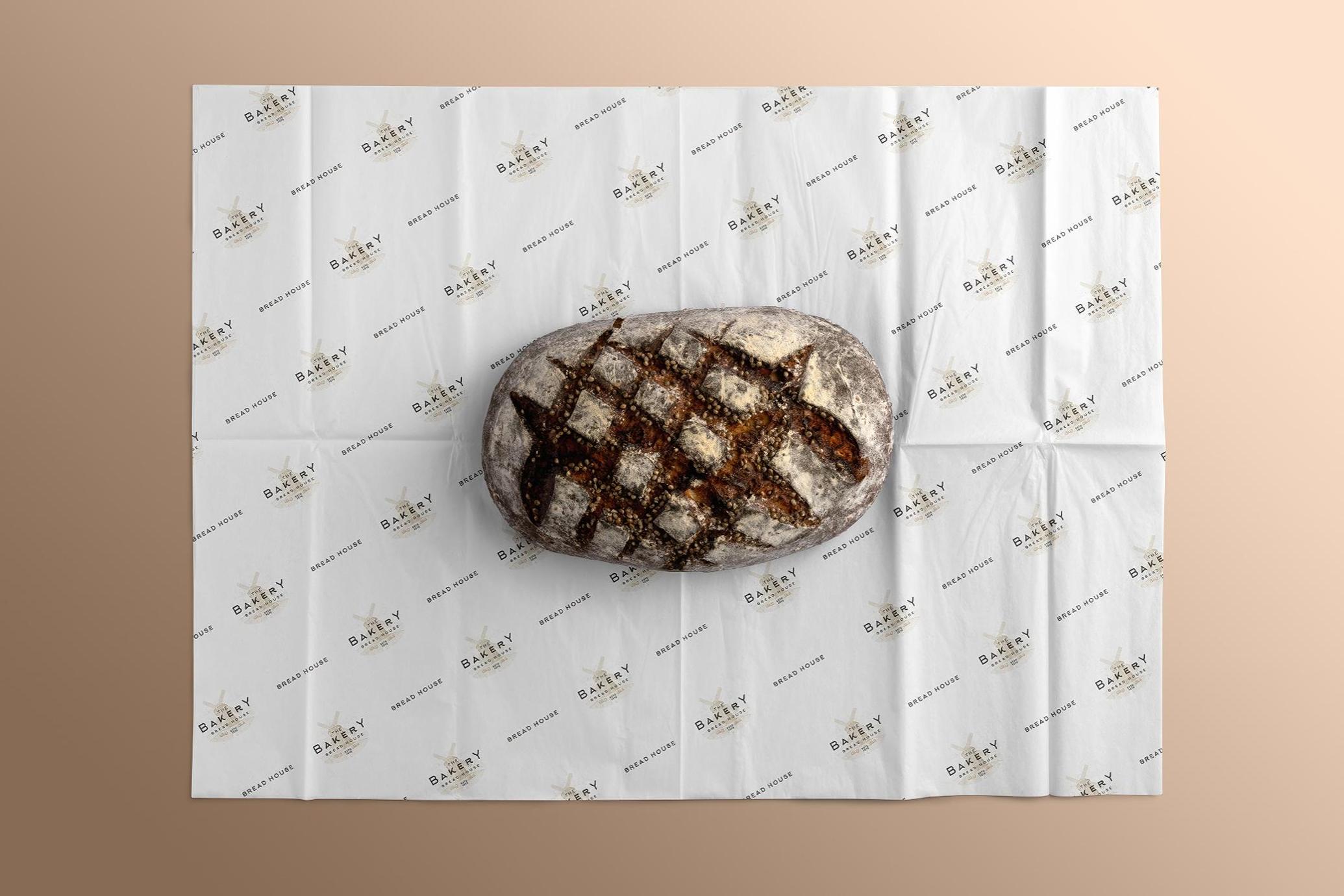 Bread Packaging Paper Sheet Mockup