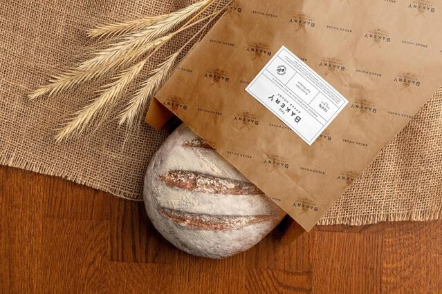 Bread Packaging Paper Bag Mockup