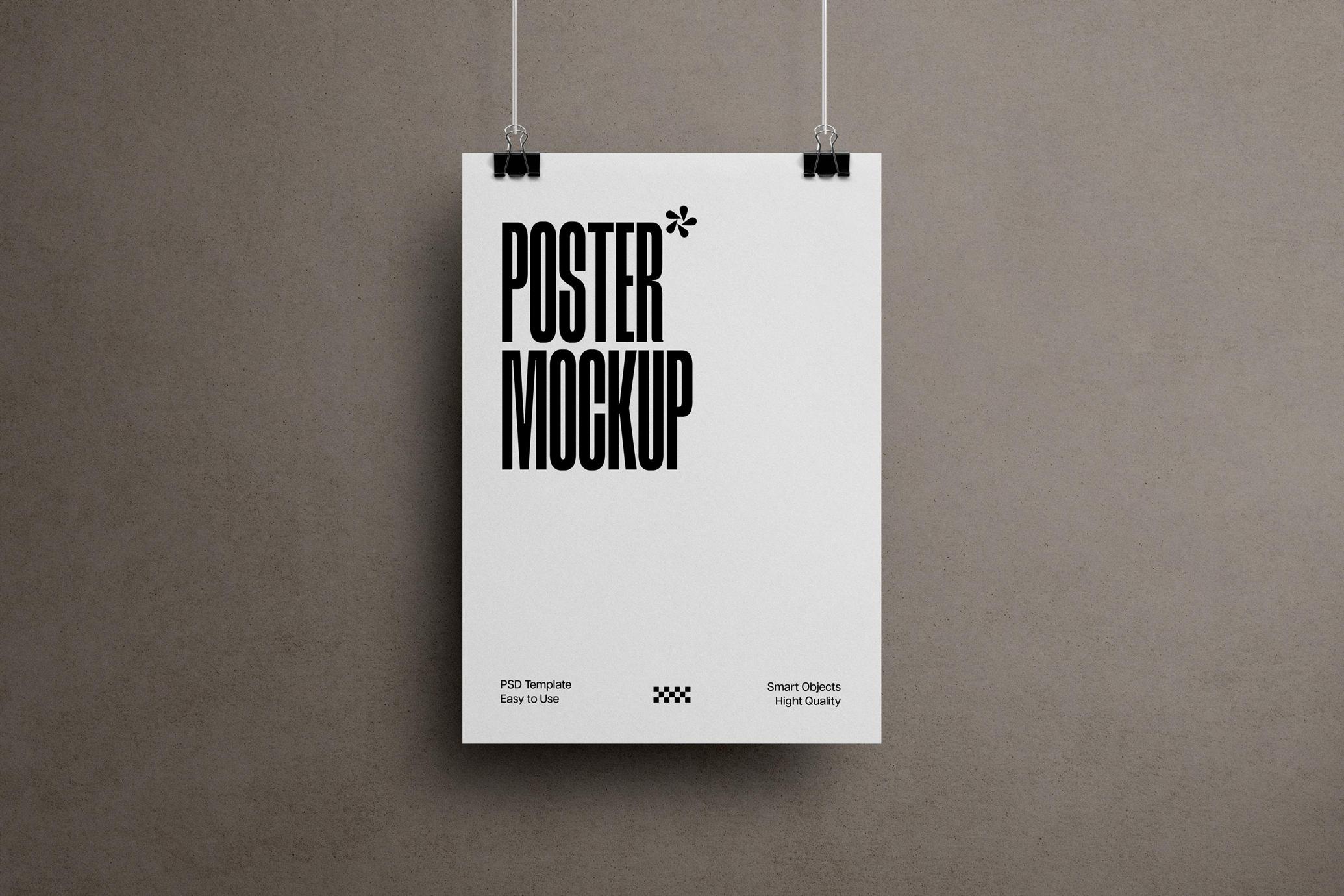 Clipped Poster Mockups Set