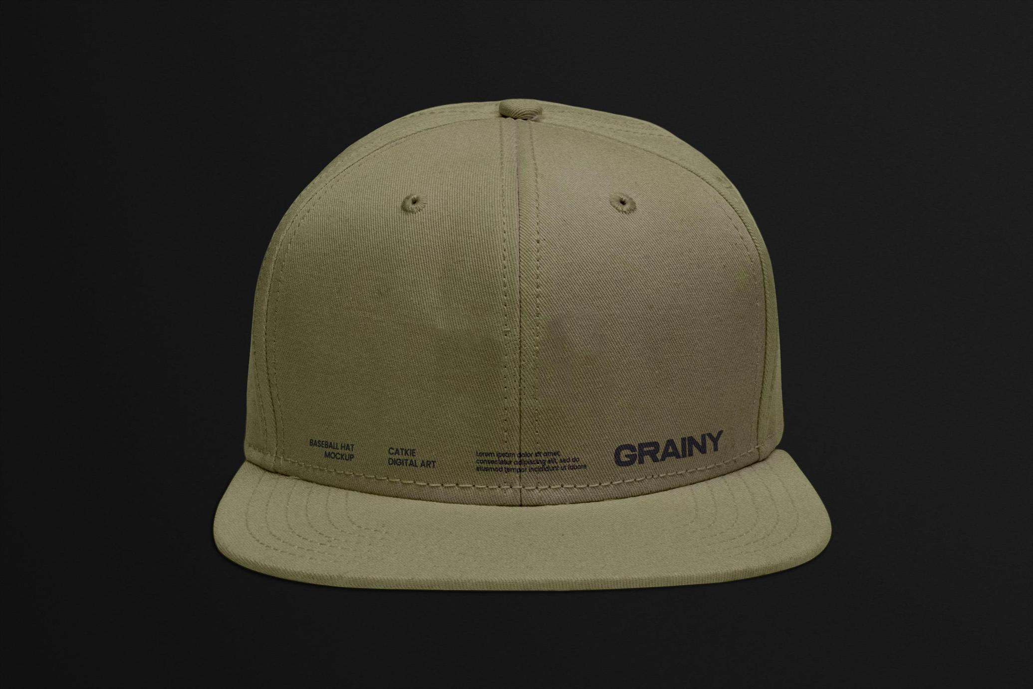 Front View Snapback Cap Mockup