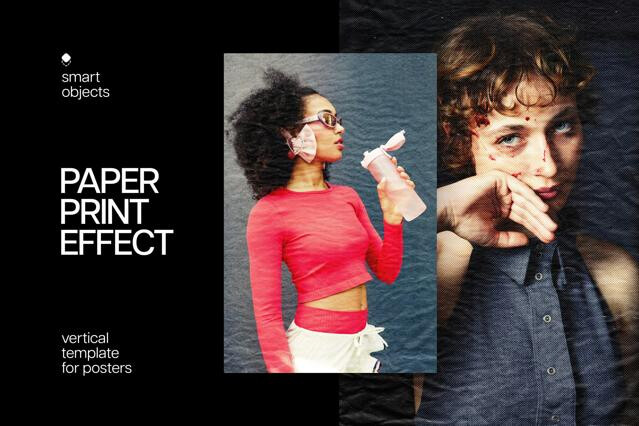 Halftone Paper Poster Effect