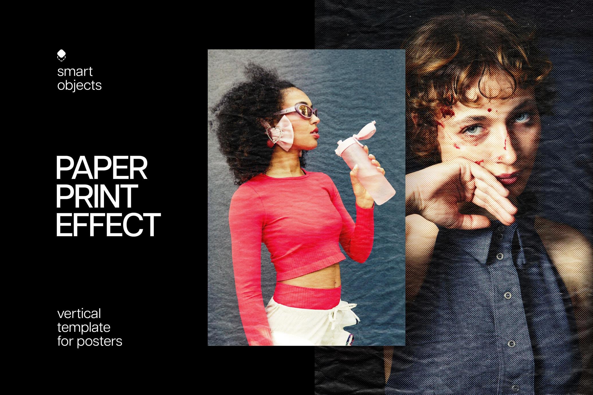Halftone Paper Poster Effect