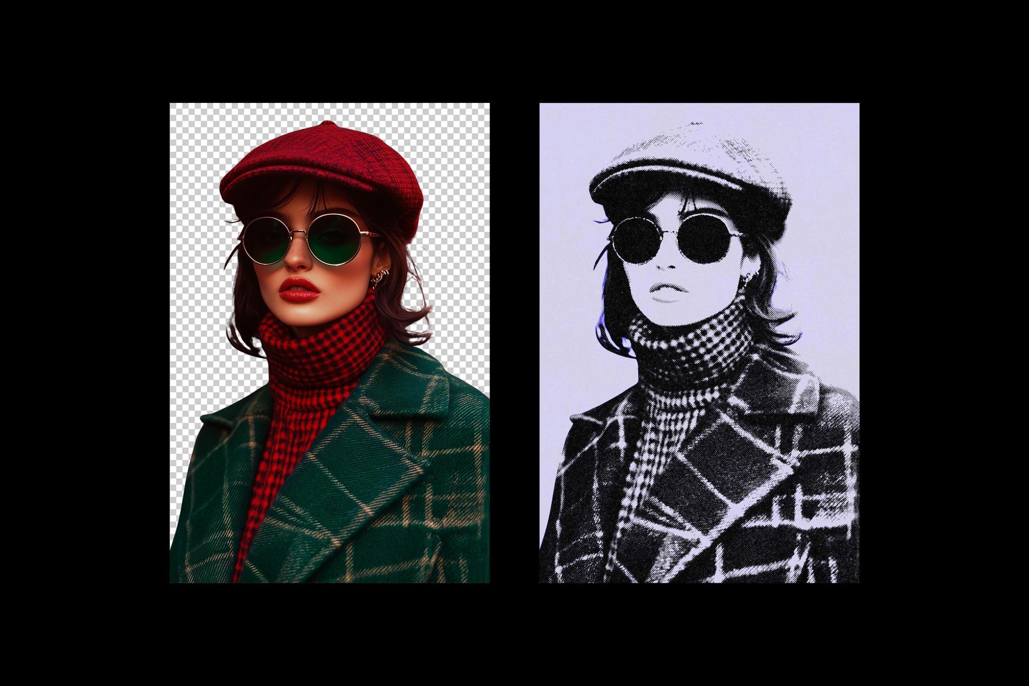 Duotone Halftone Photo Template