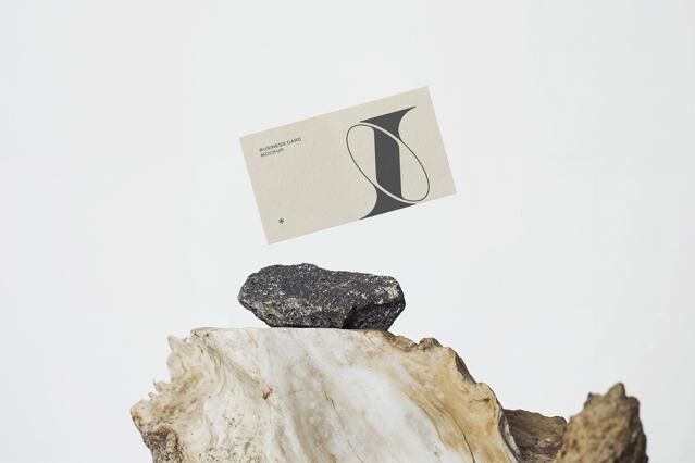 Cardboard Business Card Mockup