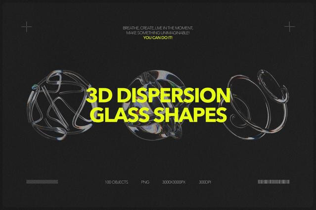 3D Dispersion Glass Shapes