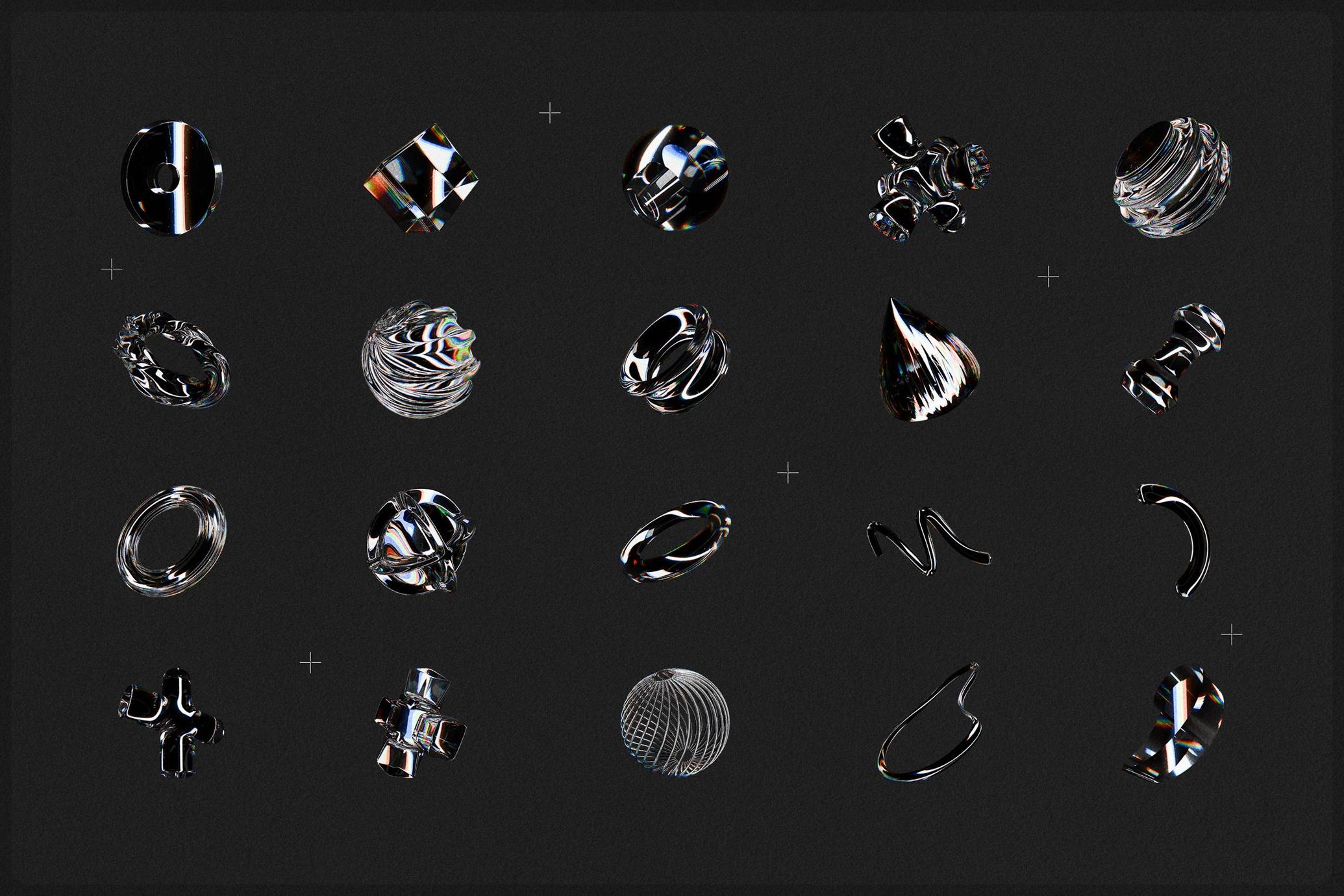 3D Dispersion Glass Shapes