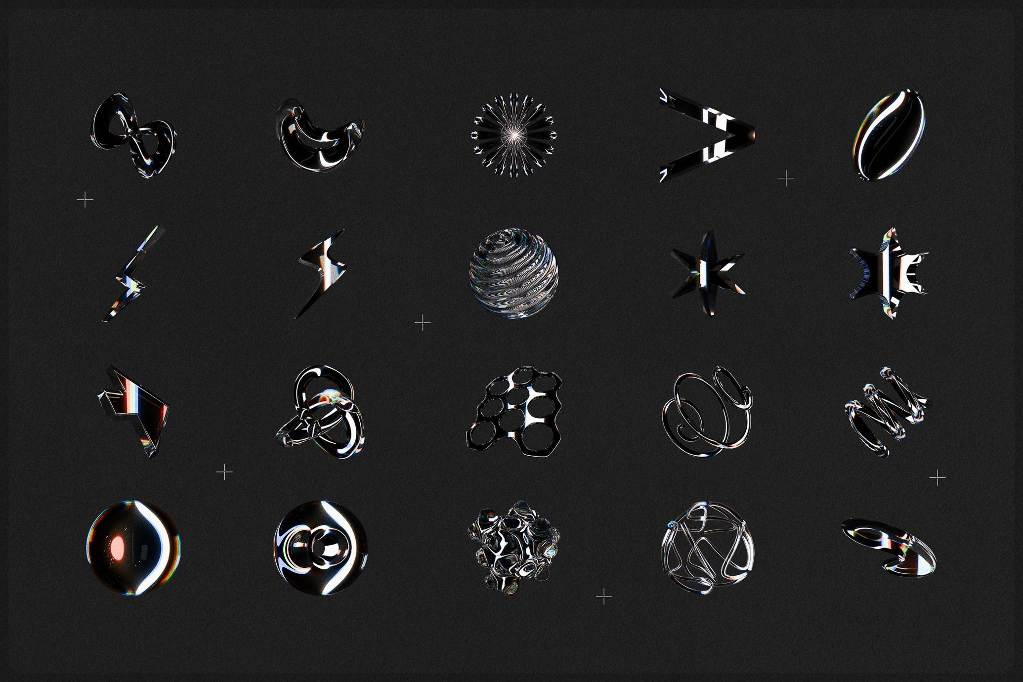 3D Dispersion Glass Shapes