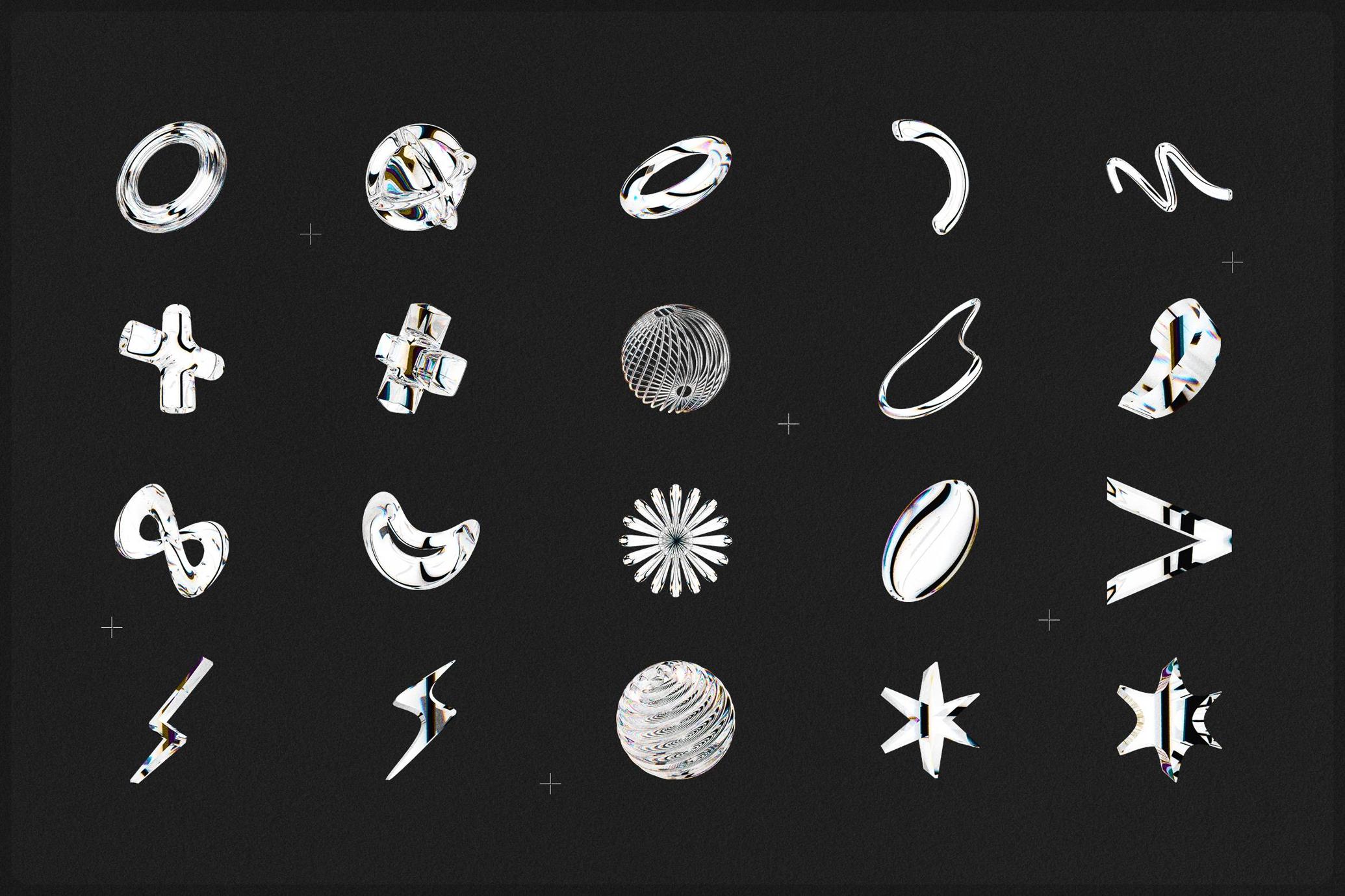 3D Dispersion Glass Shapes