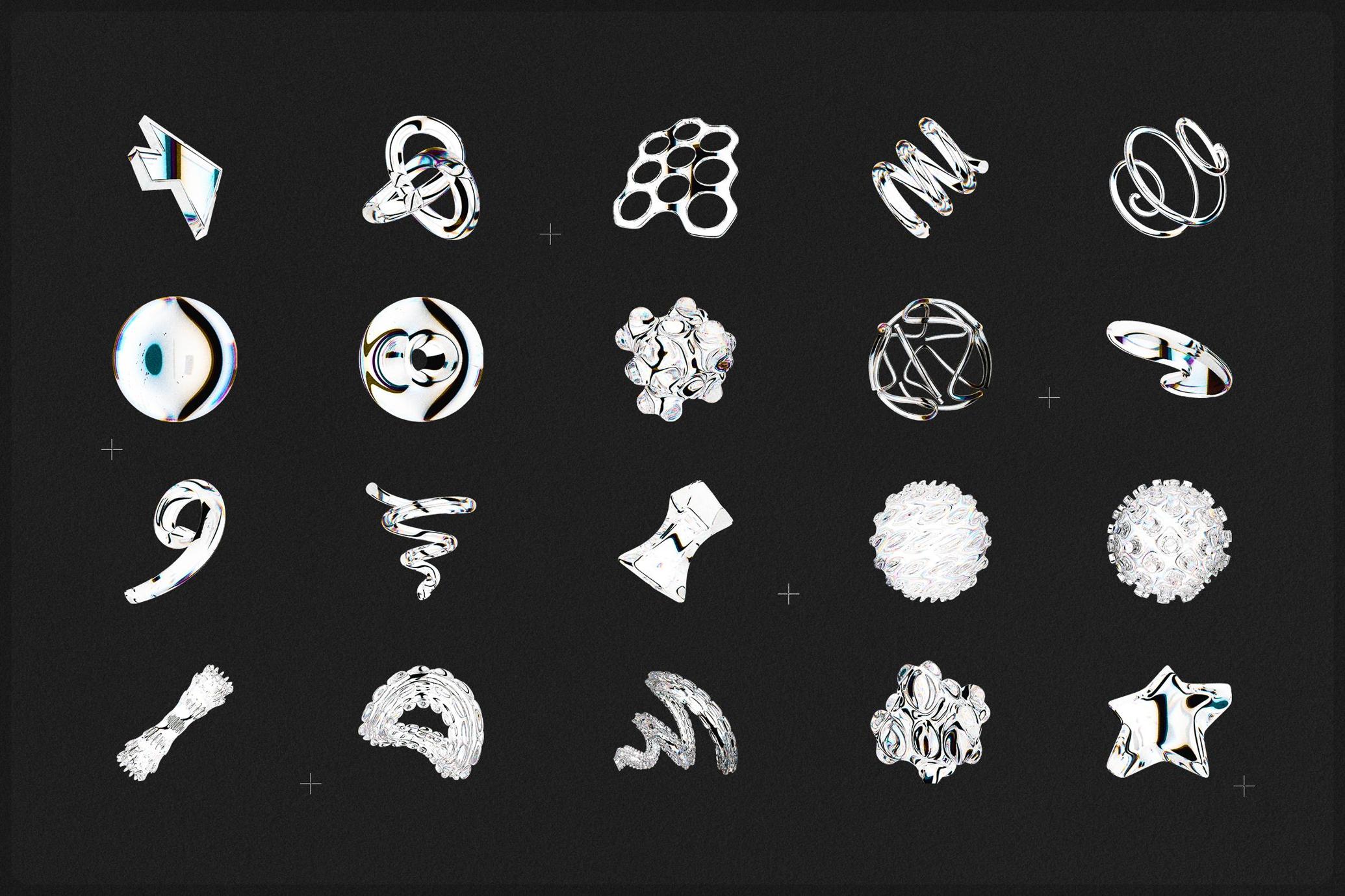 3D Dispersion Glass Shapes