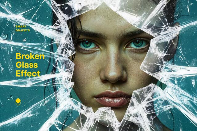 Broken Glass Photo Effect Template