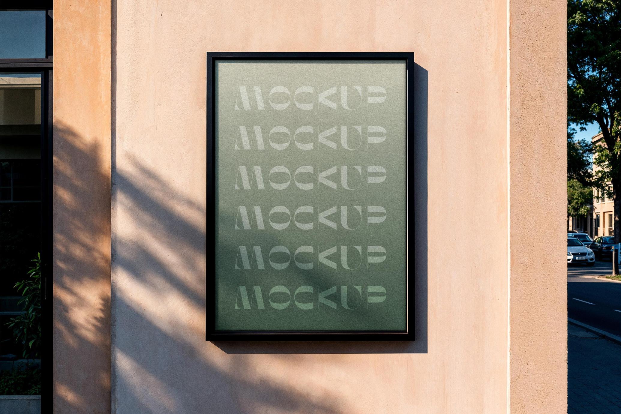 Outdoor Framed A4 Poster Mockup