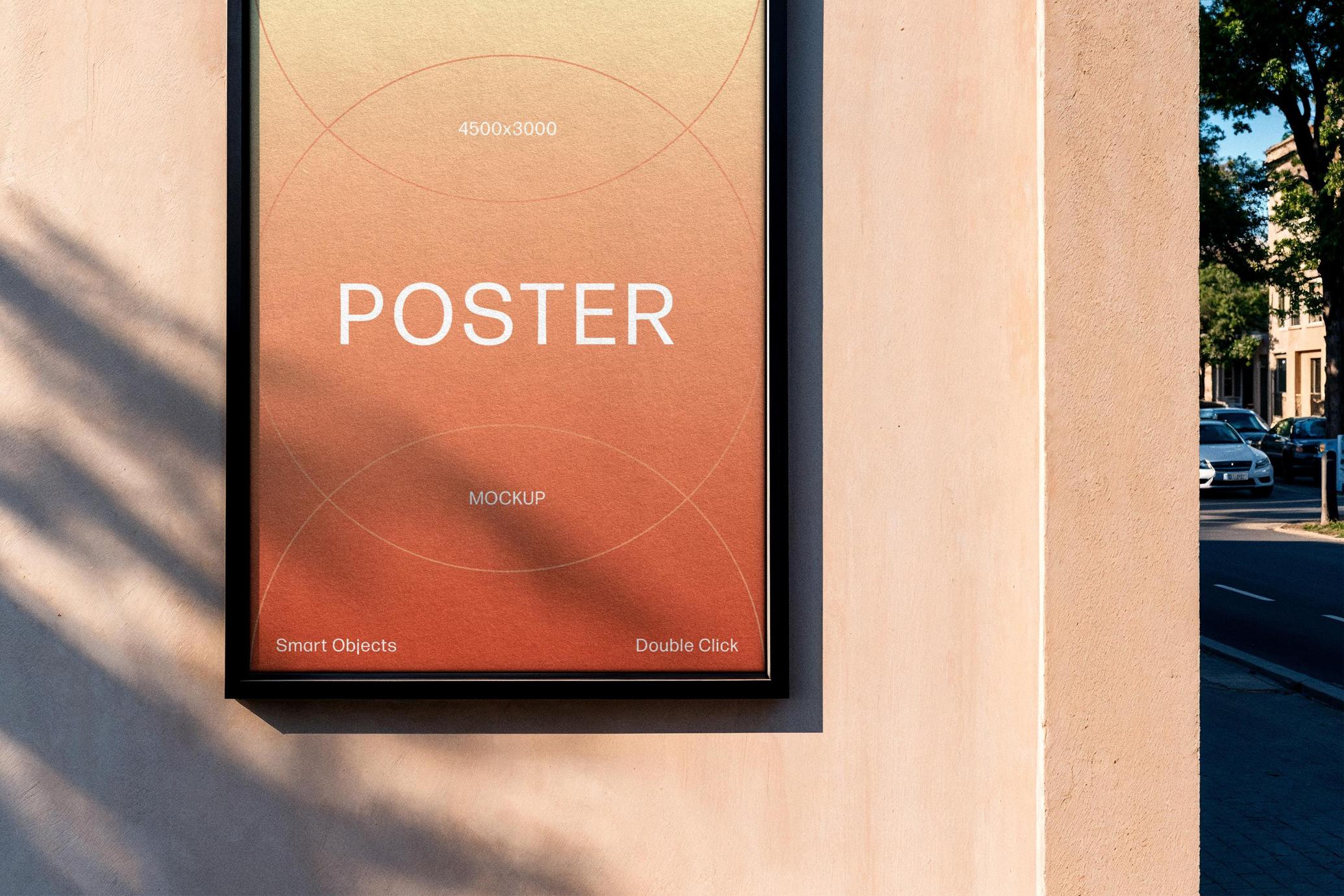 Outdoor Framed A4 Poster Mockup