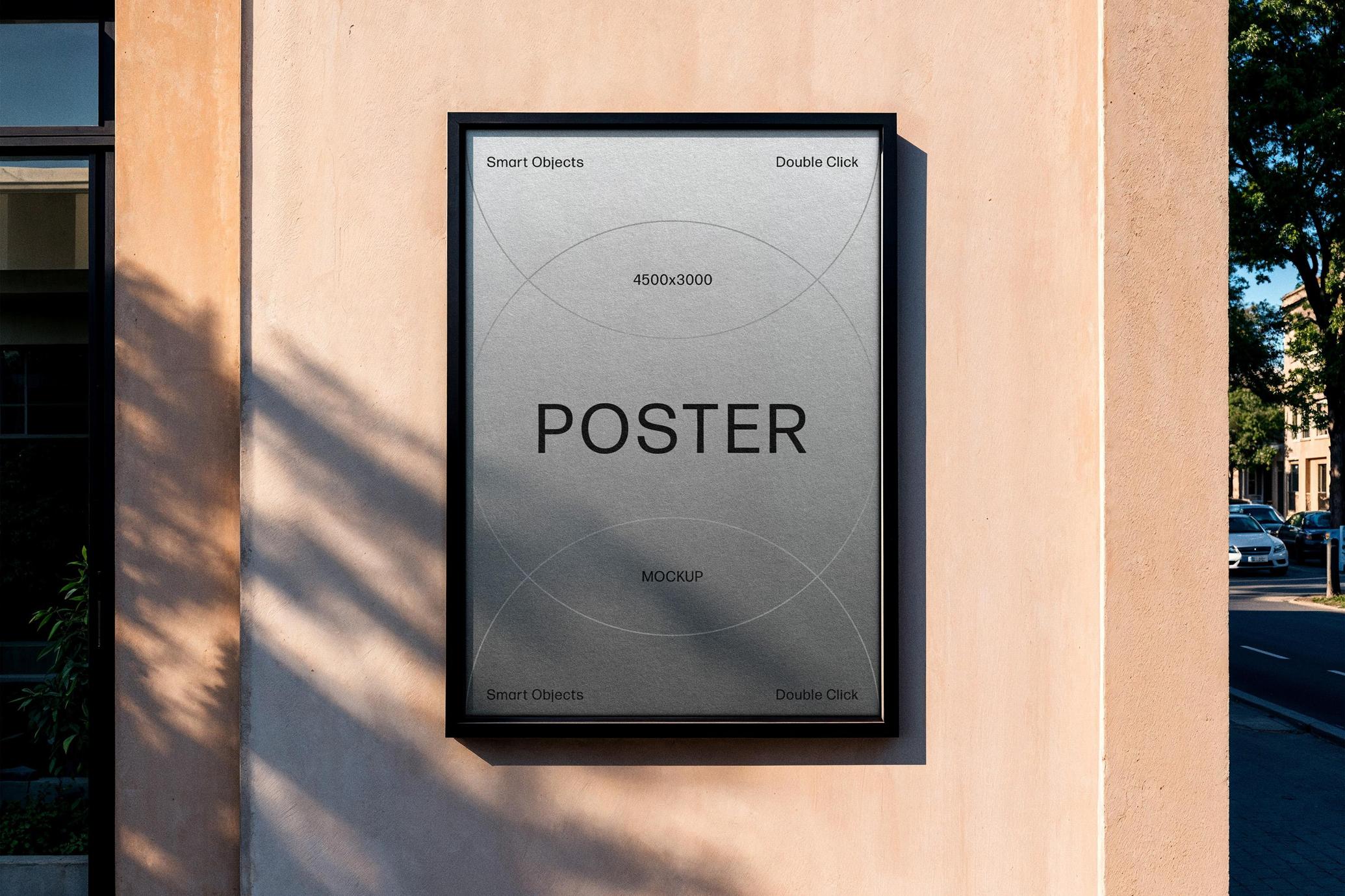 Outdoor Framed A4 Poster Mockup