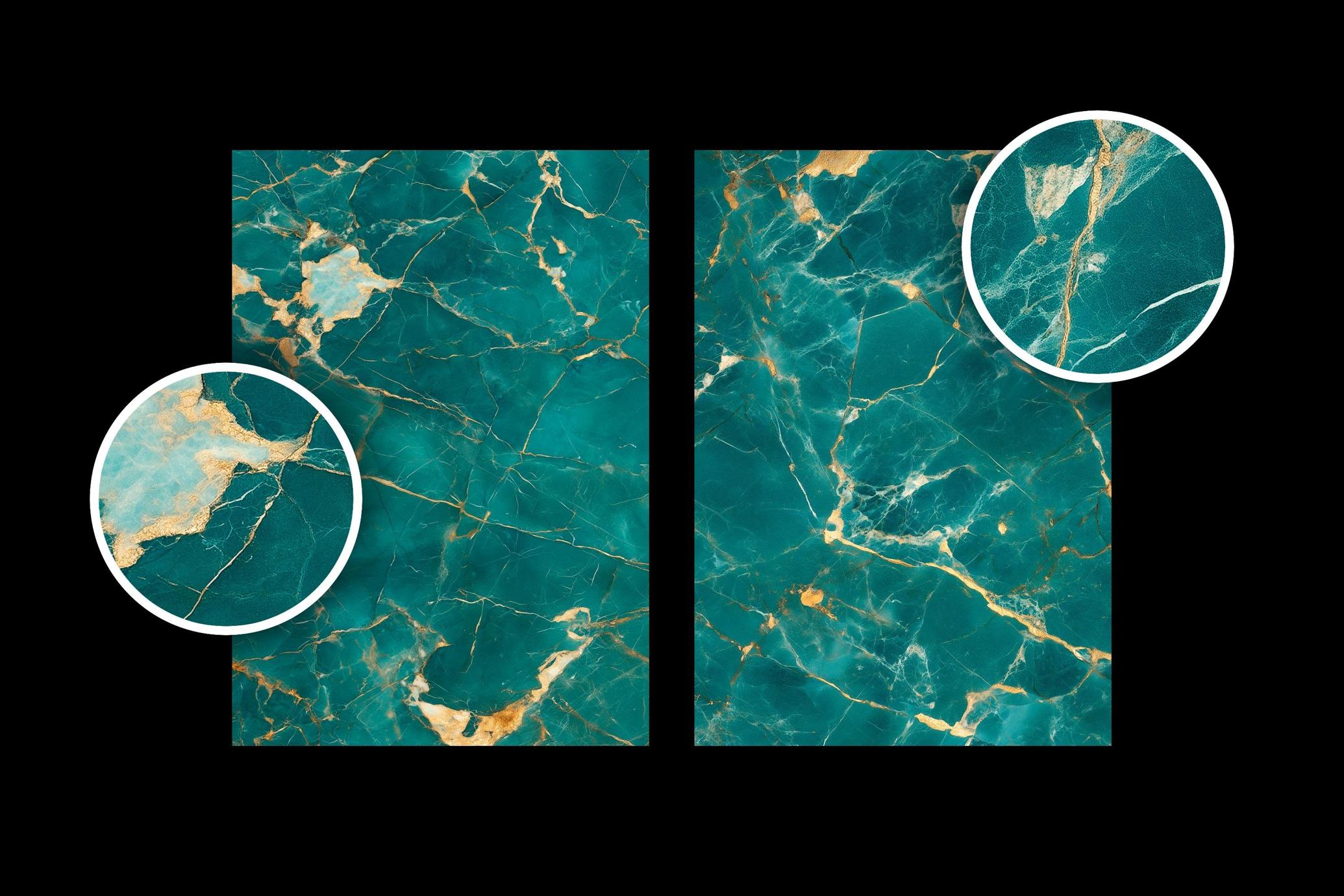 Gold and Teal Marble Textures