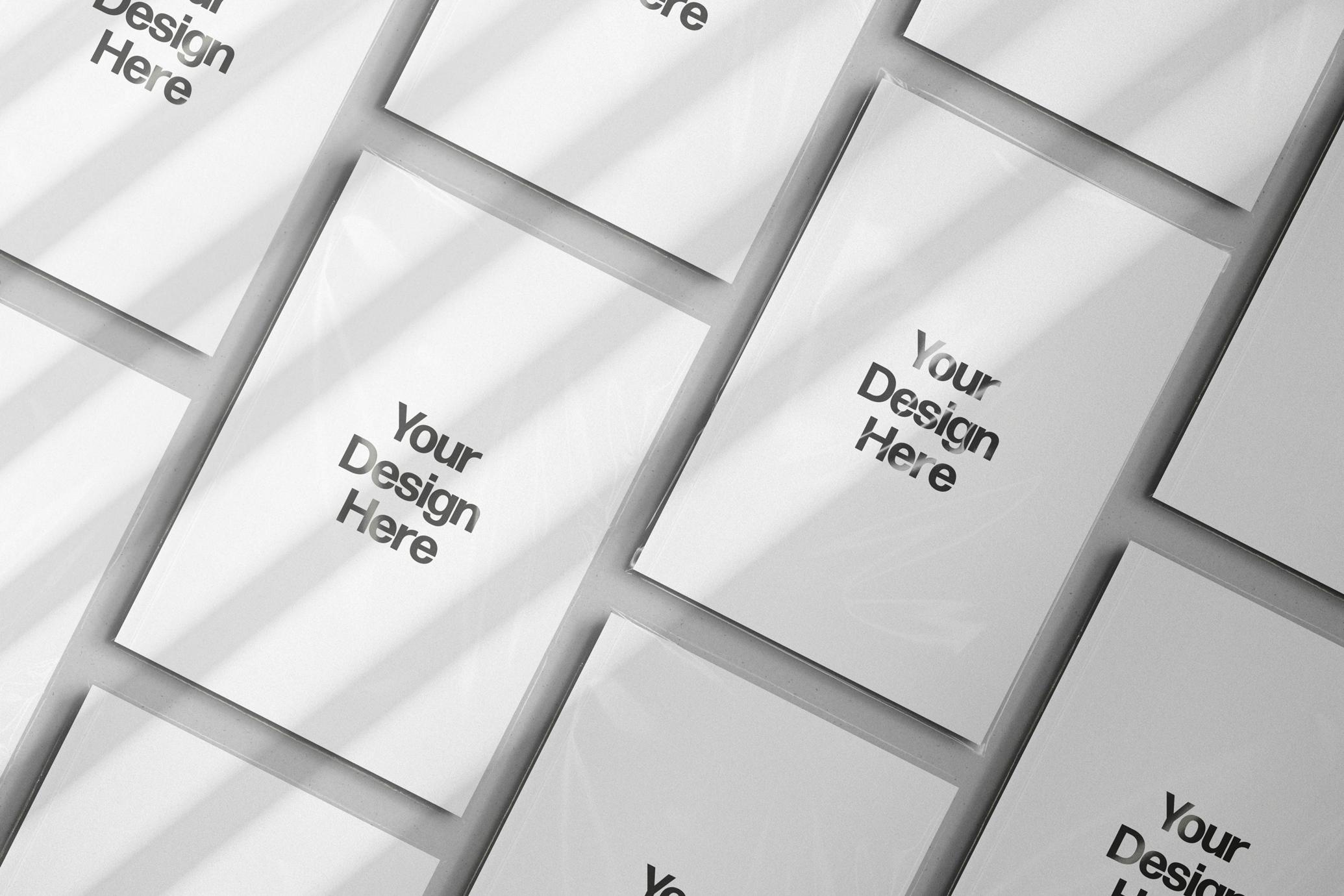 Plastic Sleeve A4 Magazines Mockup
