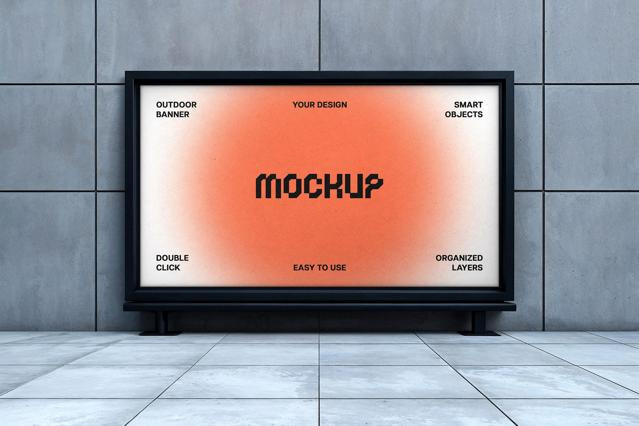 Indoor Advertising Banner Mockup