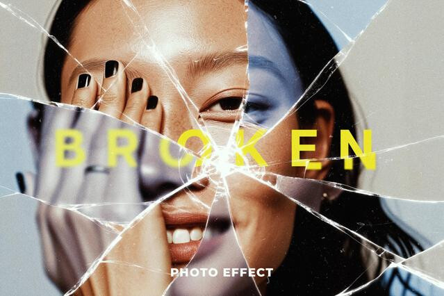 Broken Glass Photo Effect