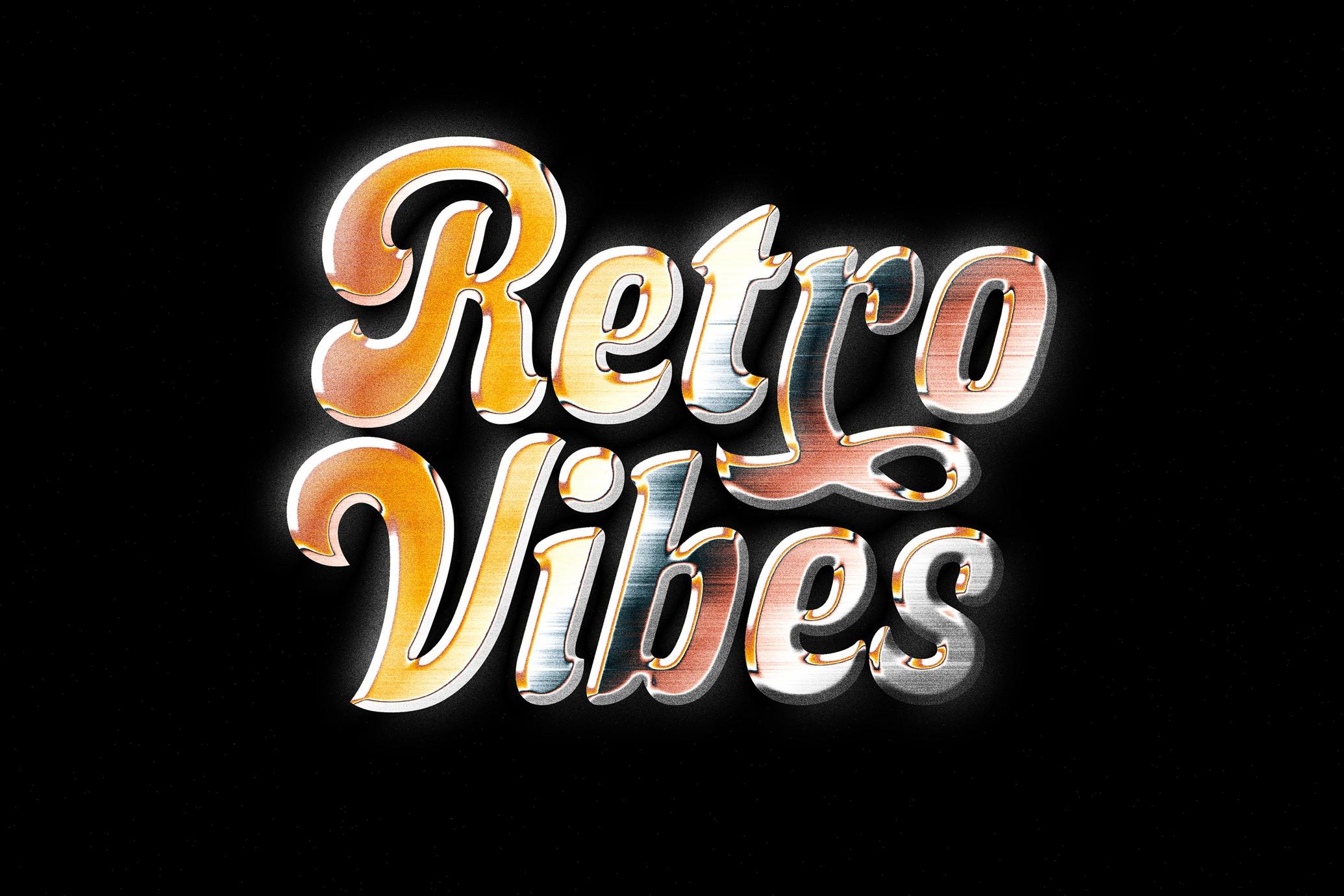 Retro Chrome Logo Effect