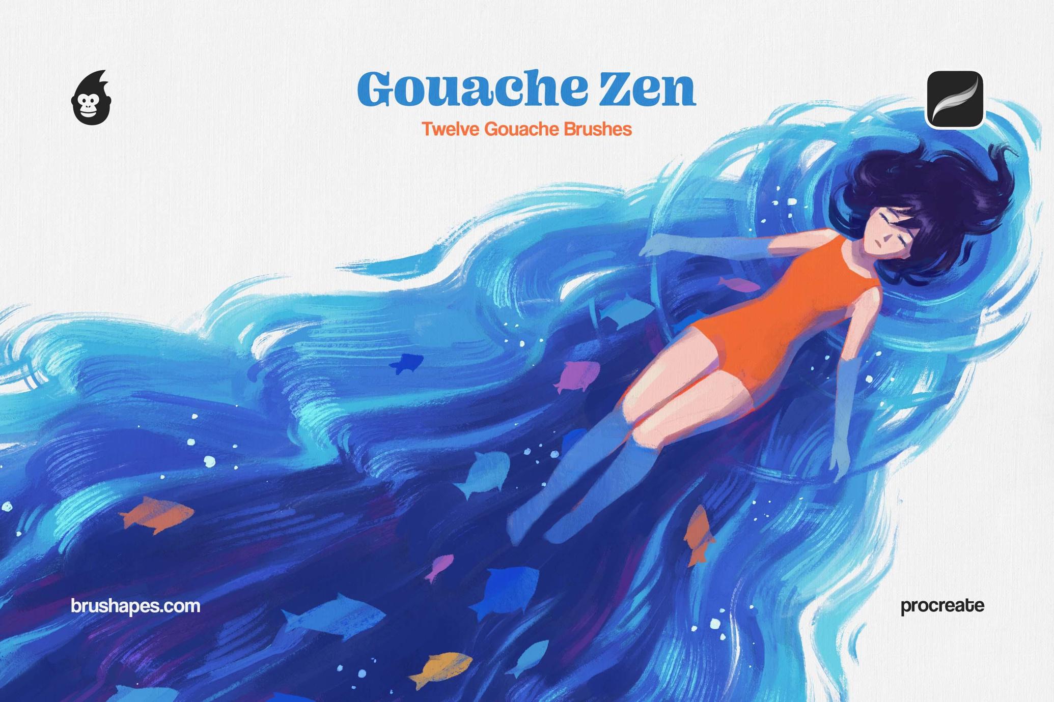 Gouache Zen Procreate Brushes