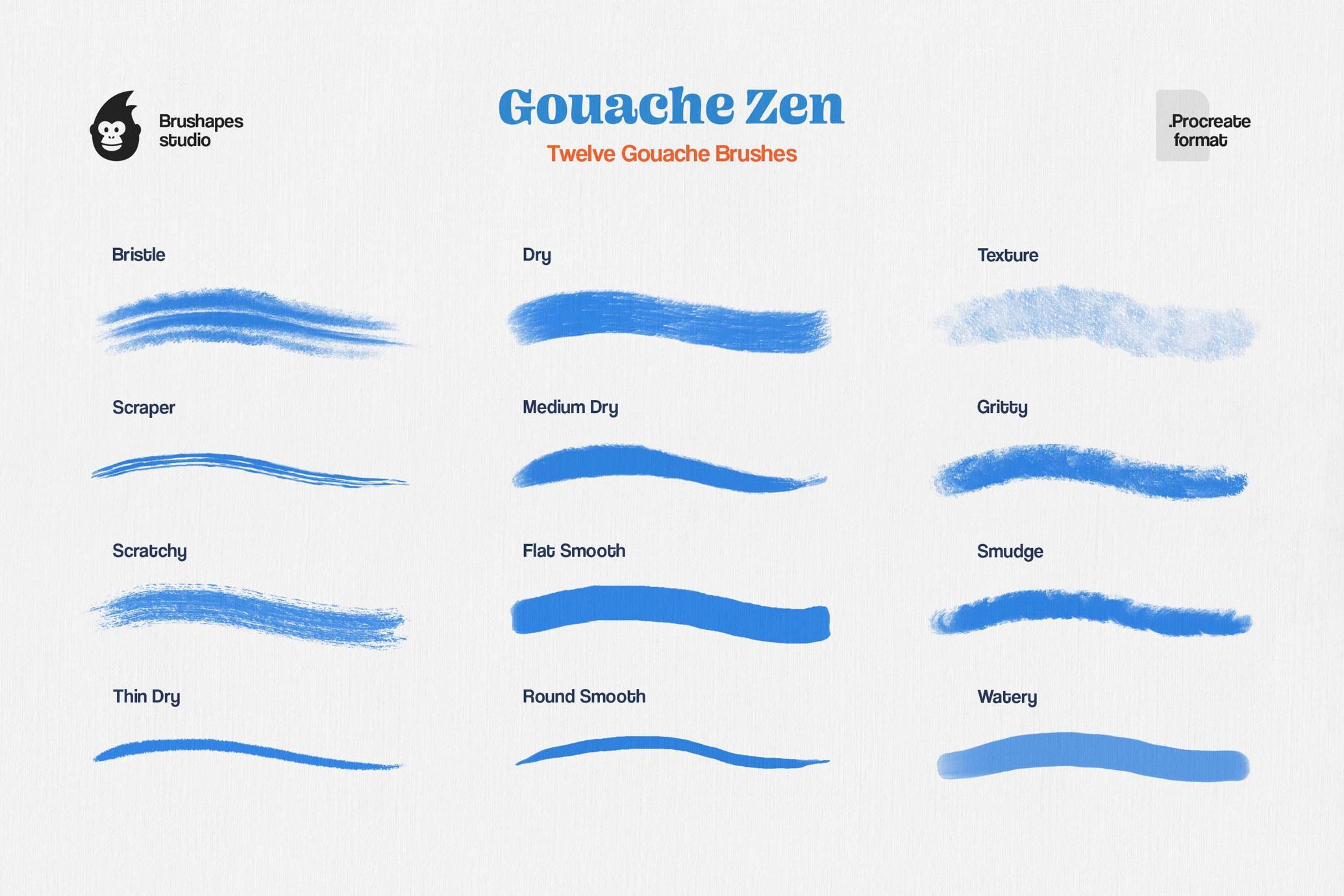 Gouache Zen Procreate Brushes