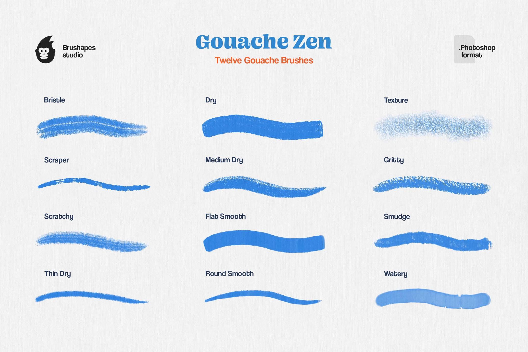 Gouache Zen Photoshop Brushes