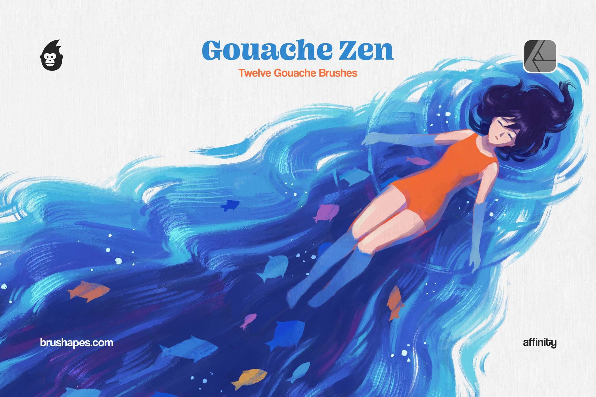 Gouache Zen Affinity Brushes