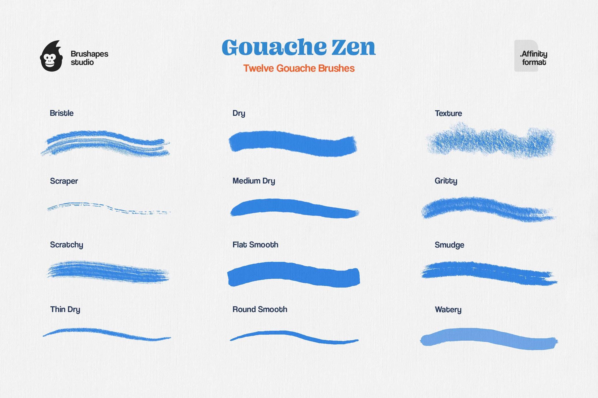Gouache Zen Affinity Brushes