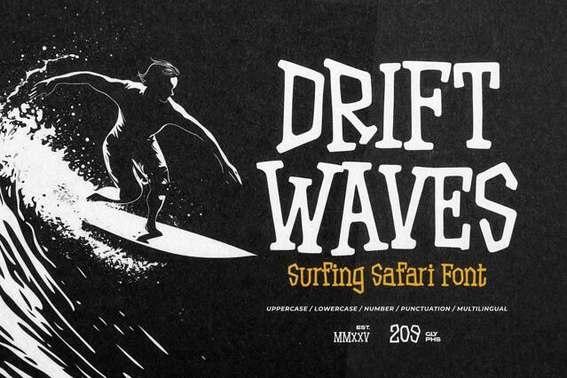 Drift Waves — Surfing Safari Font