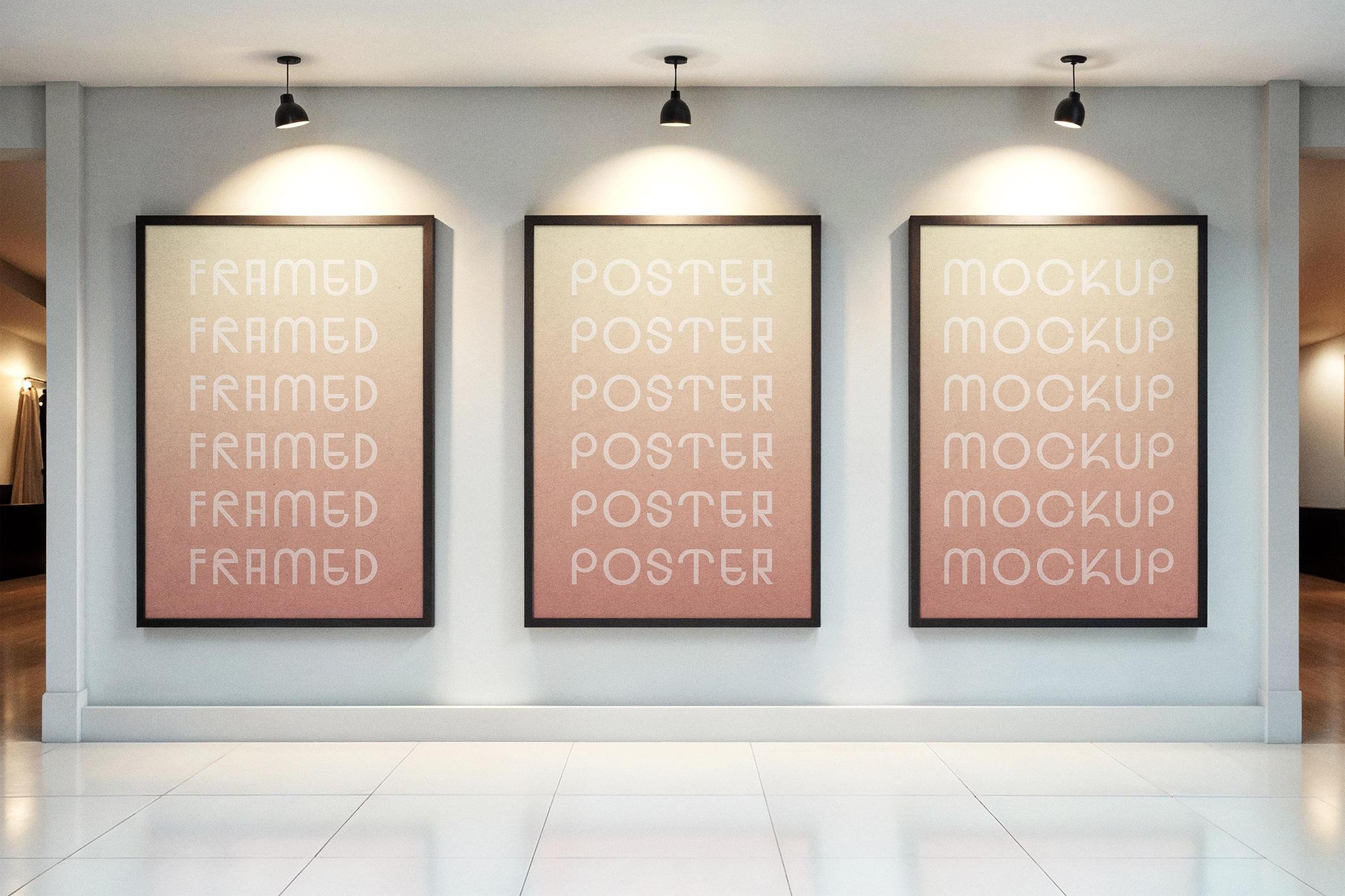 Gallery A4 Framed Posters Mockup
