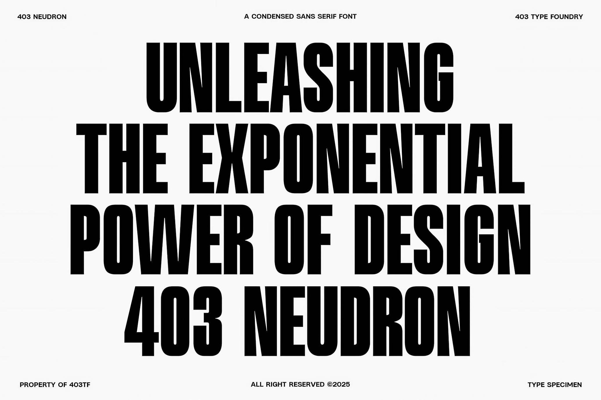 403 Neudron — Condensed Sans Serif Font
