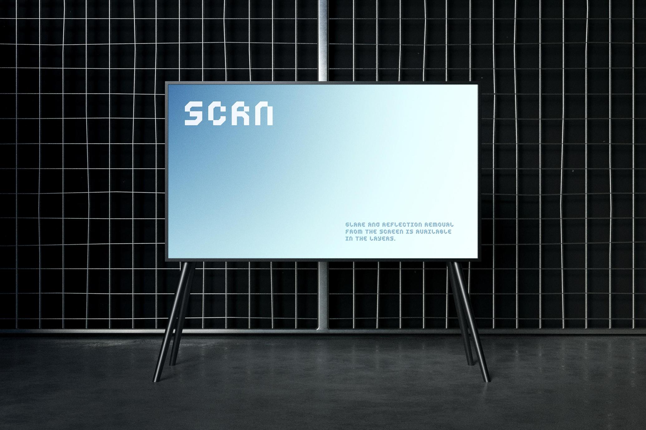 Industrial TV Screen Mockup