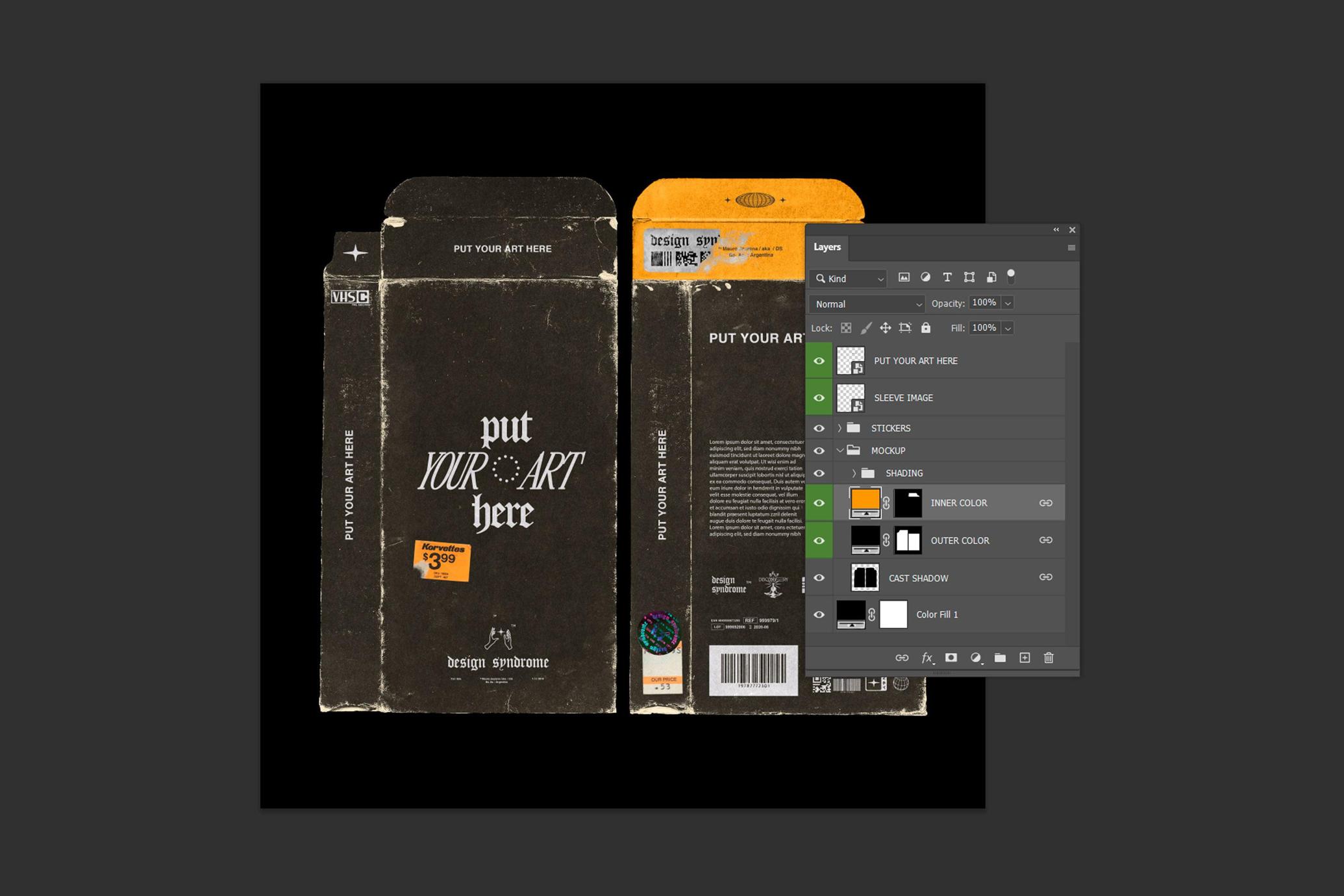 Distressed VHS Sleeve Mockup