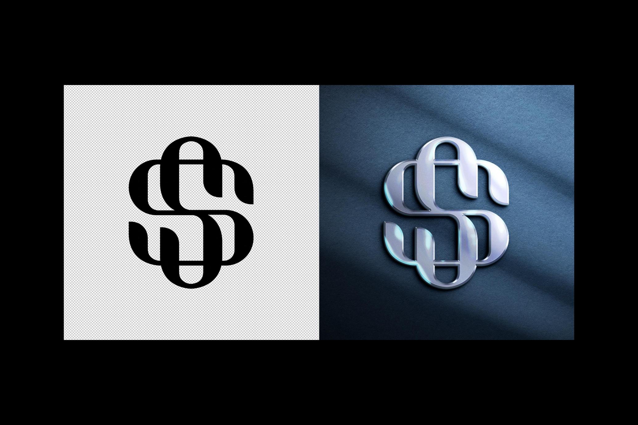Shining Metal Logo Mockup