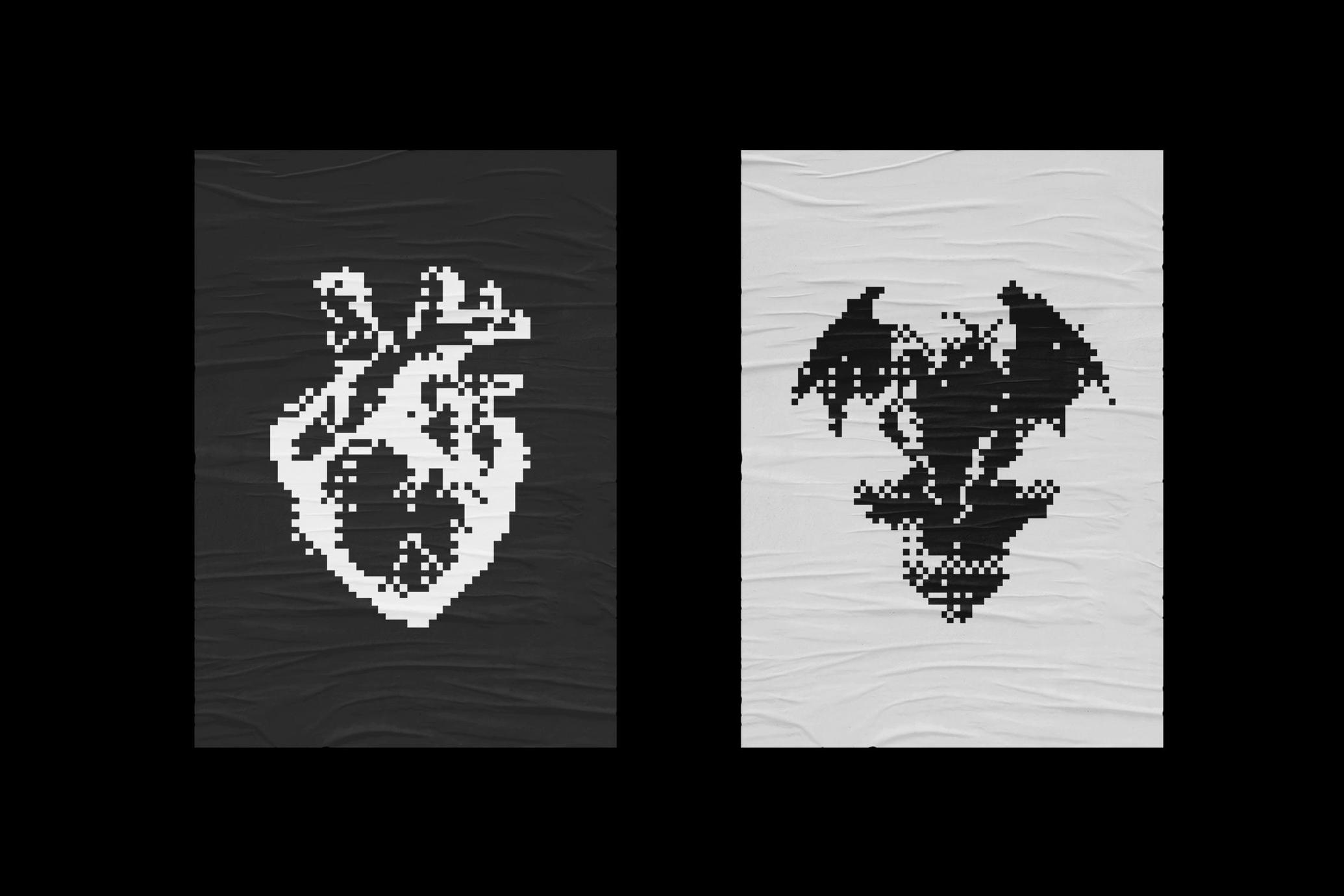 Dark Aesthetic Dithering Graphic Bundle