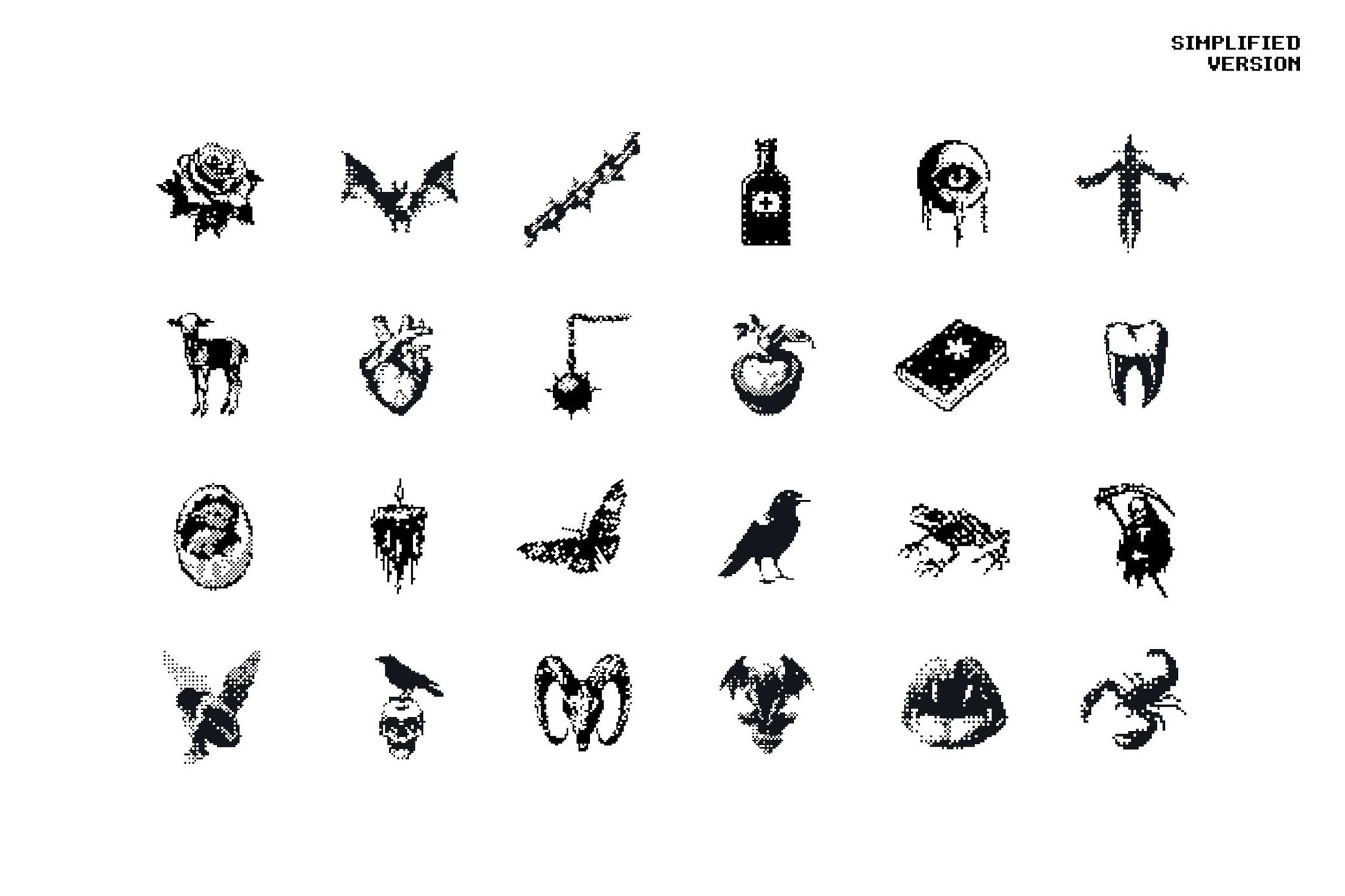 Dark Aesthetic Dithering Graphic Bundle