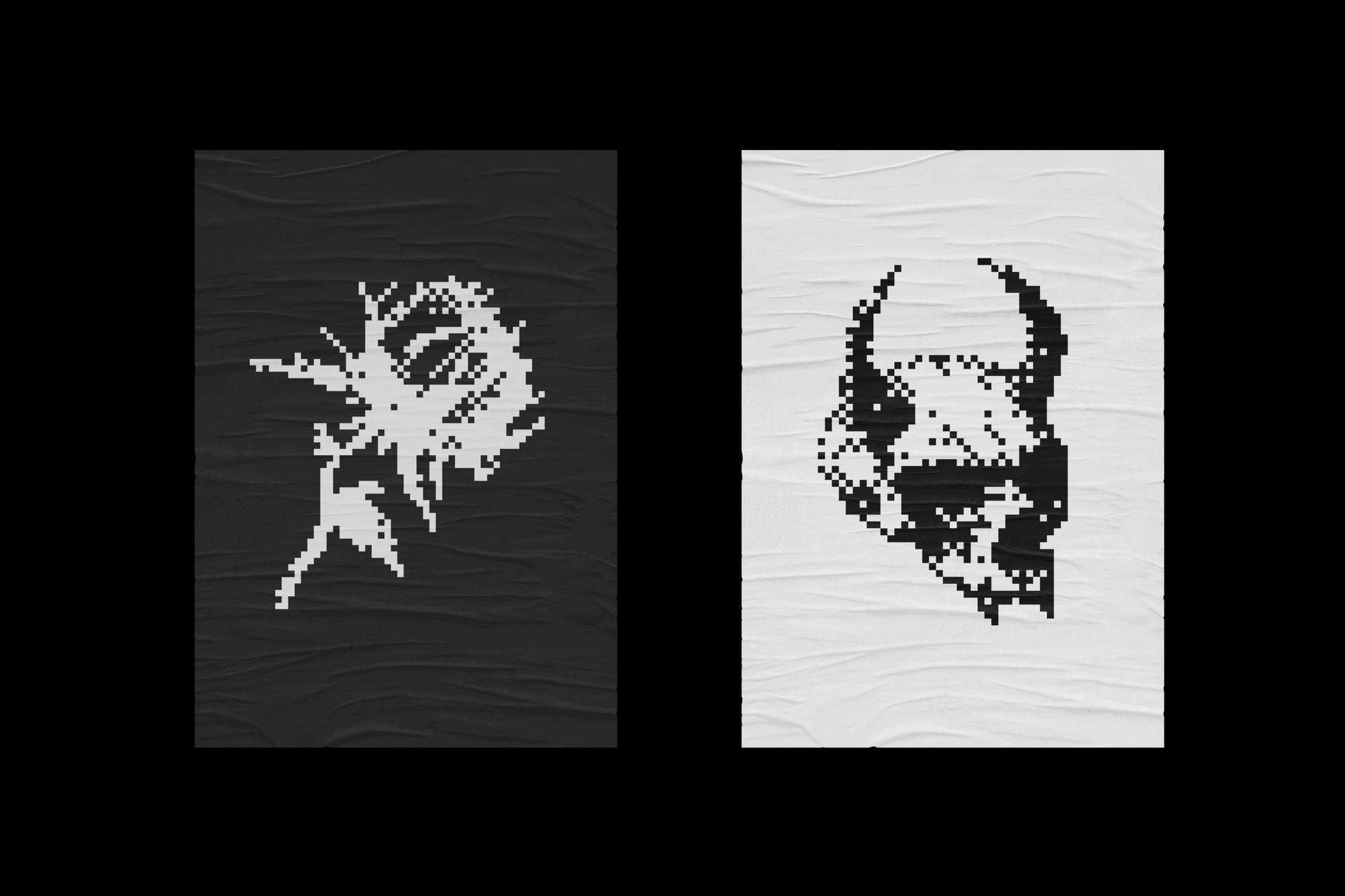 Dark Aesthetic Dithering Graphic Bundle