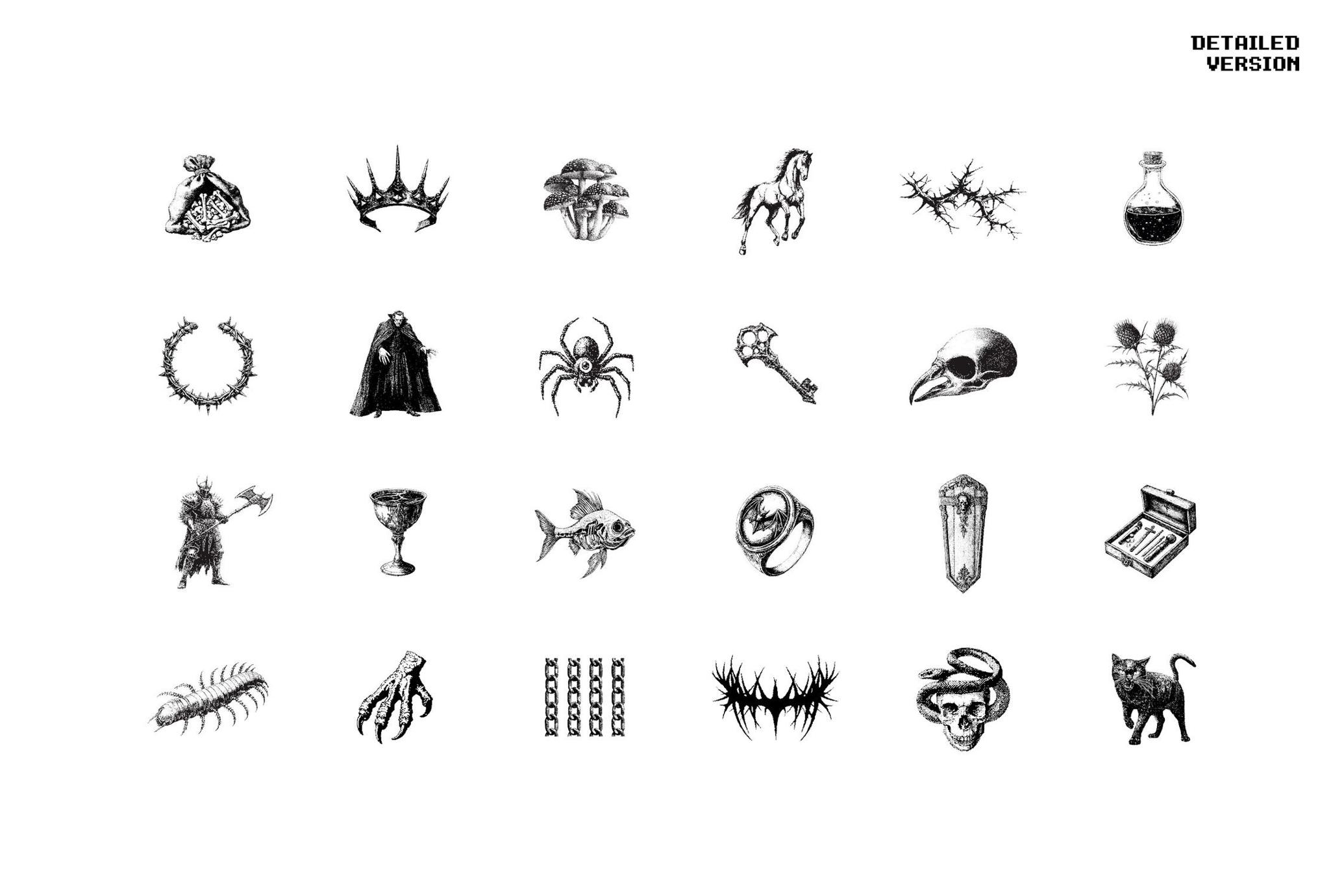 Dark Aesthetic Dithering Graphic Bundle